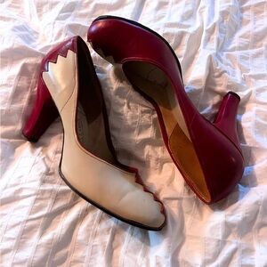 Vintage, Red & White Leather Pumps from Summerside P.E.I!